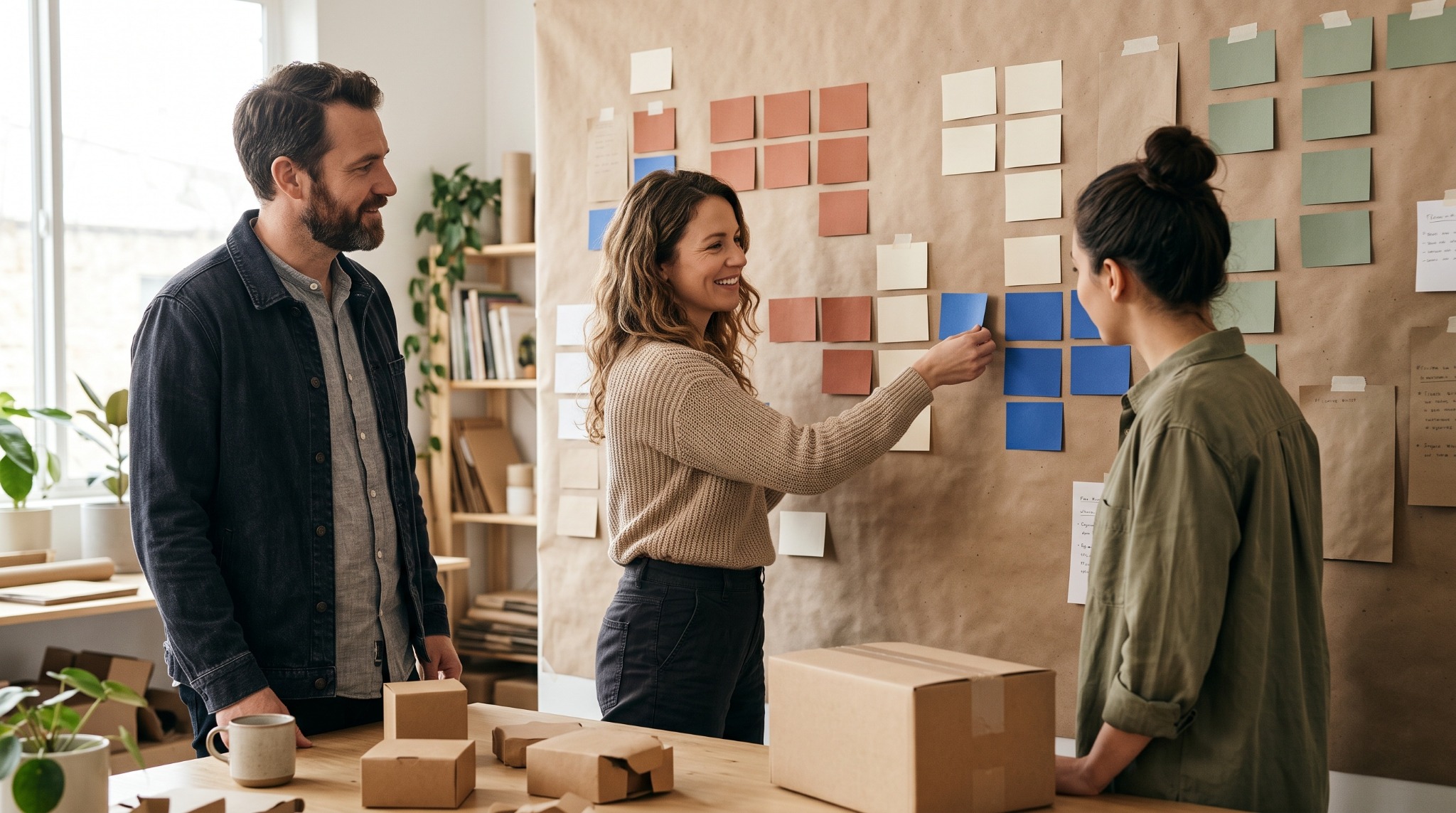 Un equipo convierte sus ideas en un plan de trabajo